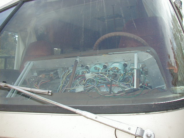 Aluminum frame behind dash