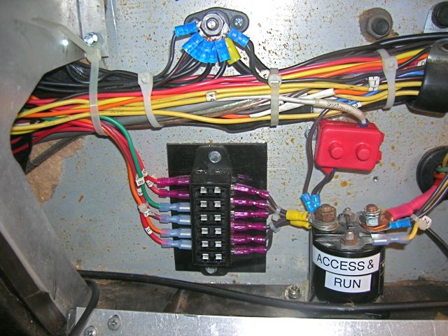 Fuse and wiring additions to main coach fuse panel.