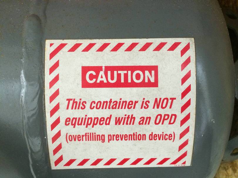 propane tank warning