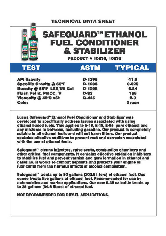 Safeguard Ethanol Fuel Conditioner