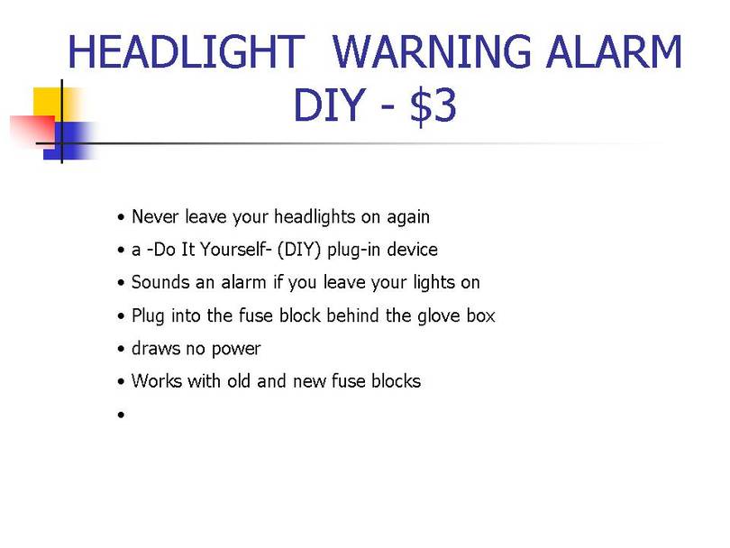 HEADLIGHTS ON WARNING BUZZER DIY 3