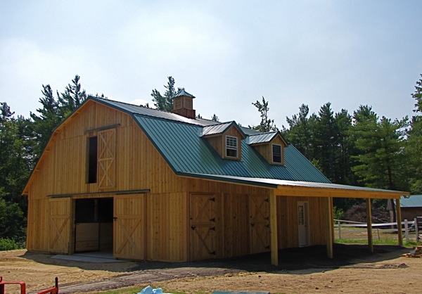 A Gambrel Barn like this without the dormers