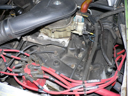 Jeep Air Duct w/Caddy TBI spacer on carb