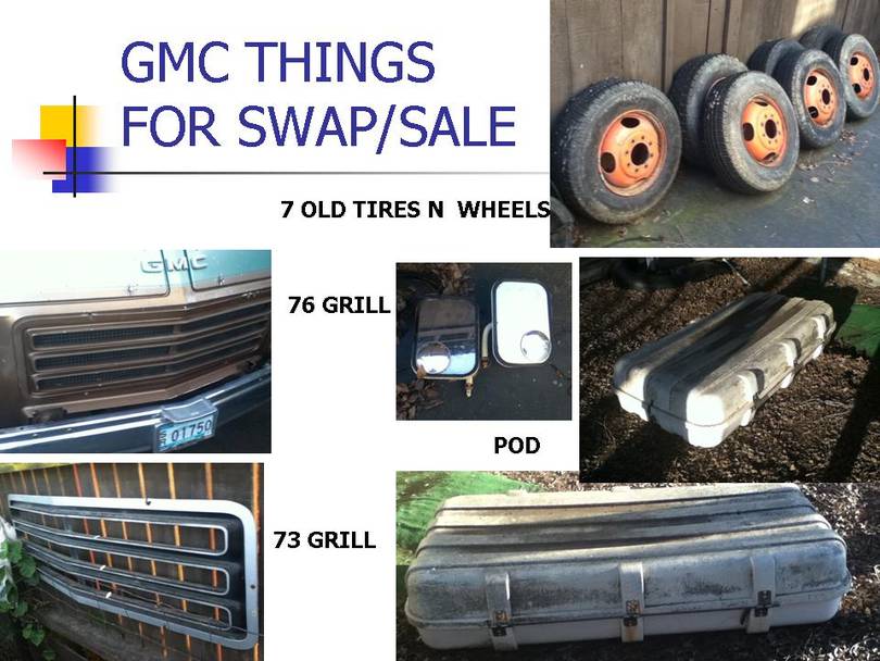 GMC PARTS FOR SALE OR SWAP -1/24/11