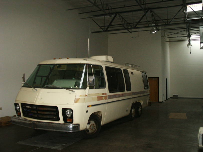 The Road Machine in her warehouse