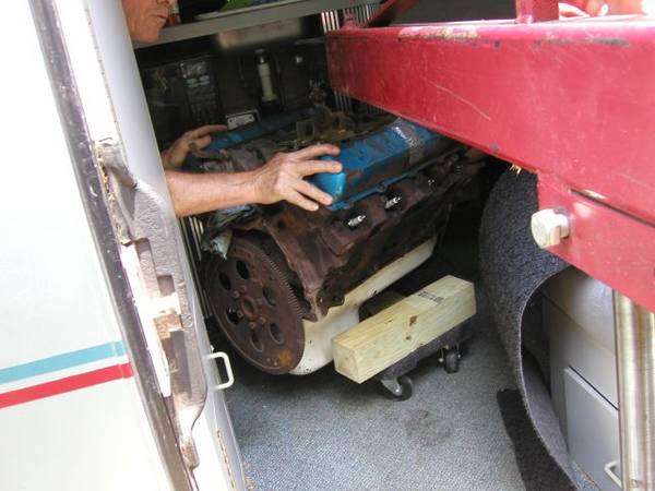 pulling engine out the top