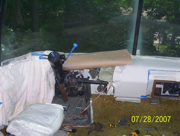 Another view of pleather now stuck onto old pad.