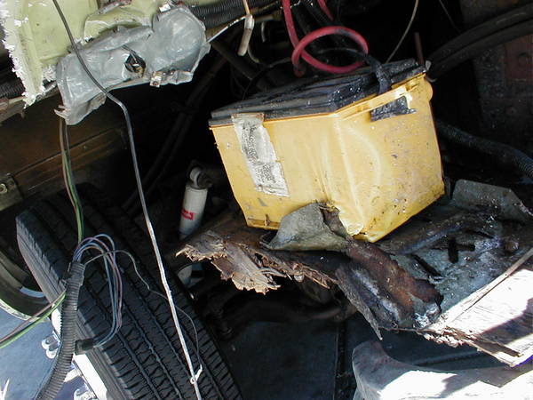 battery punctured