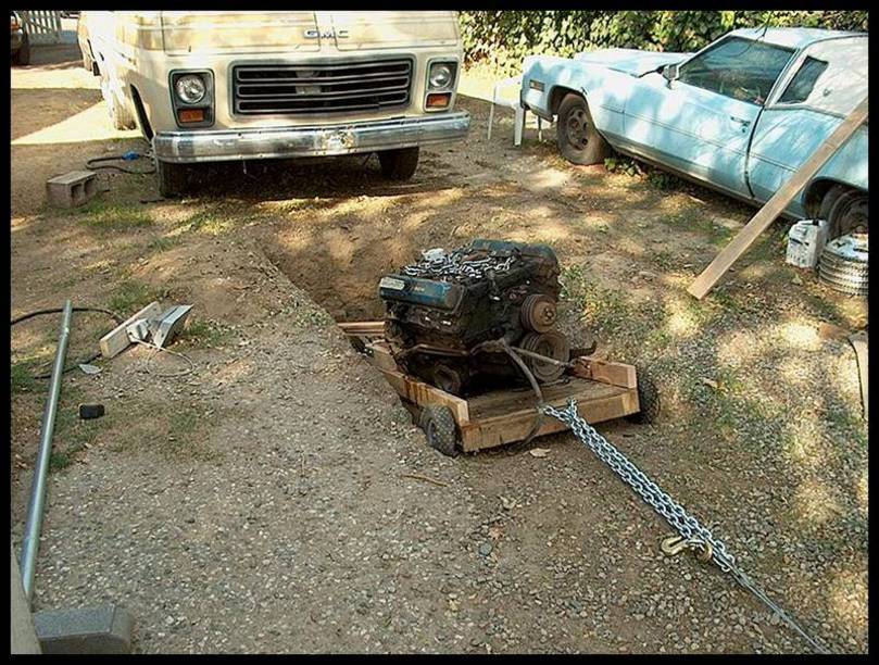 Pulling the engine out of the pit