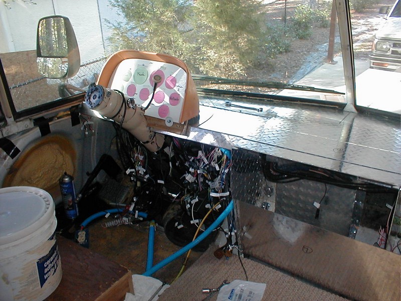 Instrument panel mockup with temporary cowling in place.