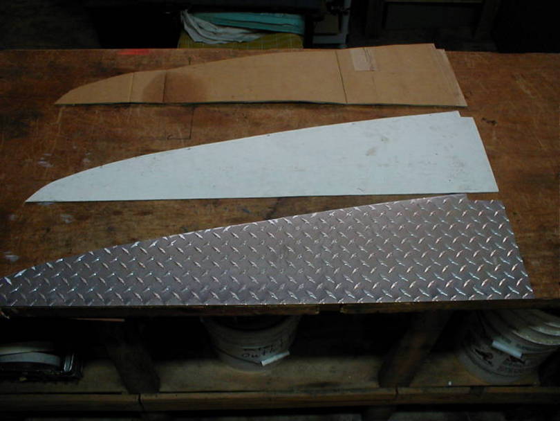 The cardboard template was too flimsy to be depended upon; FRP's better.