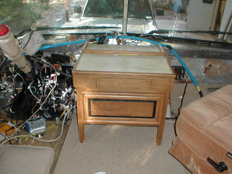 Our old dining table could become a cockpit console.