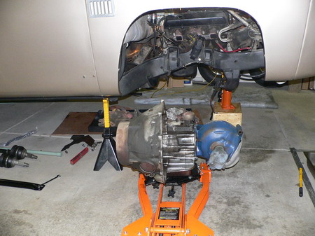 Tranny's on the ground, engines is next