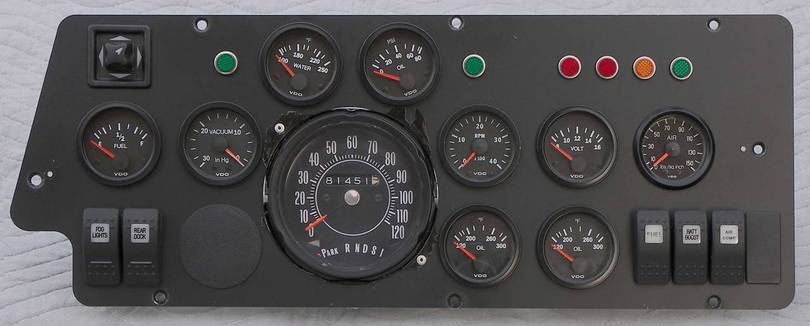 Gauge panel, front.