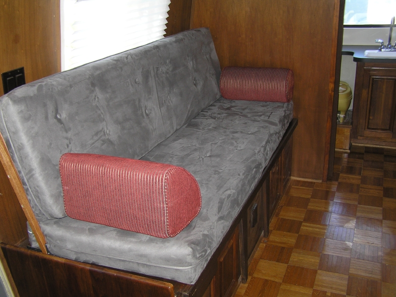 Couch arranged for travel