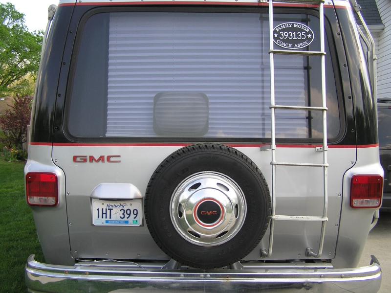 Rear window with shades down