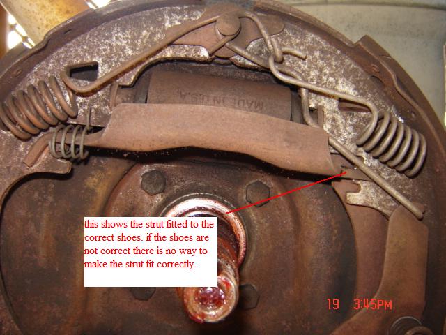 rear brake shoe problem