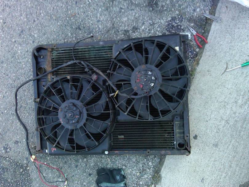 Old radiator and electric fans...