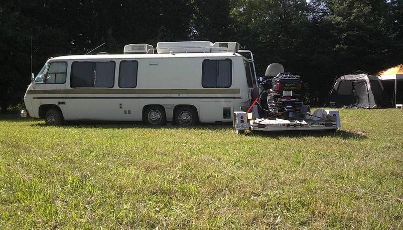 with trailer and bike