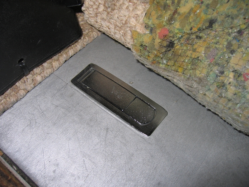 These latches have flush release buttons.
