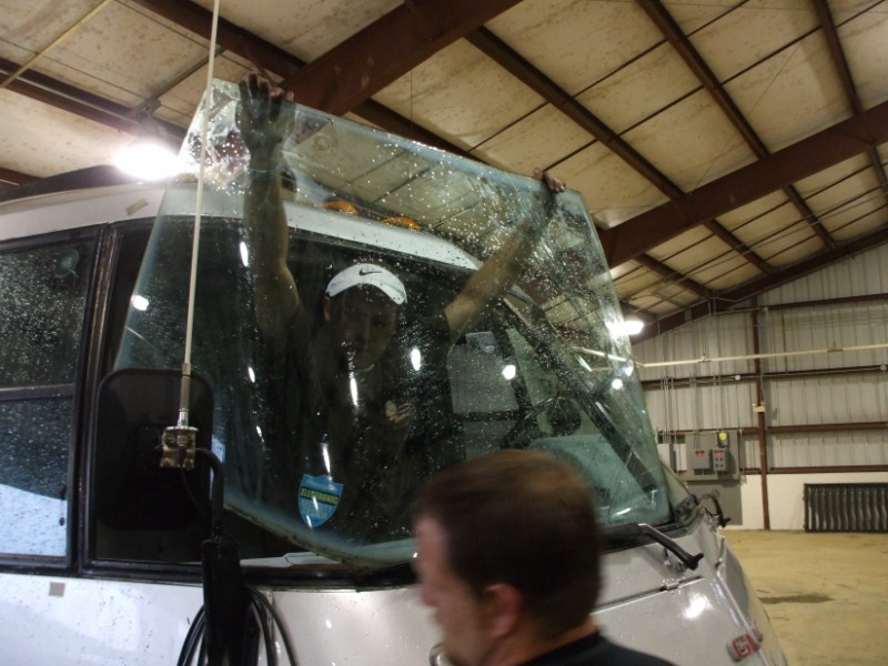 Old Windshield Coming Out