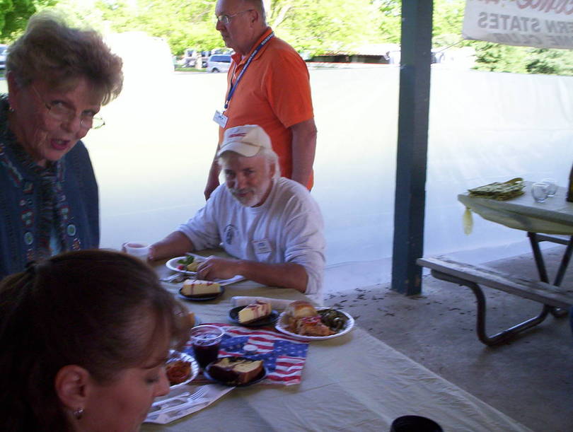 Dan Gregg feeding his face.