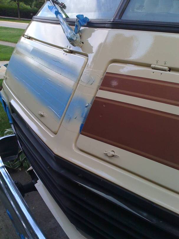 Paint is on and starting to pull the painters tape