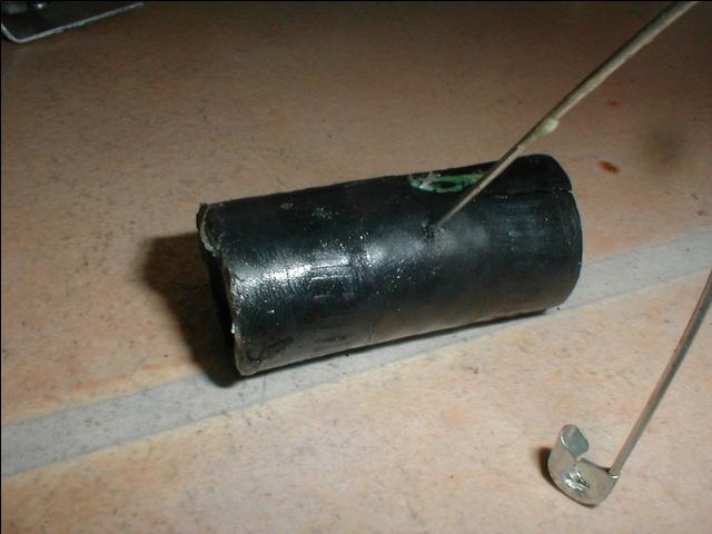 No, not where I cut the tube off -- HERE!