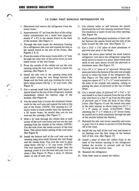 3. 75-TM-9 Service Bulletin for refer vents  1973 - 1974