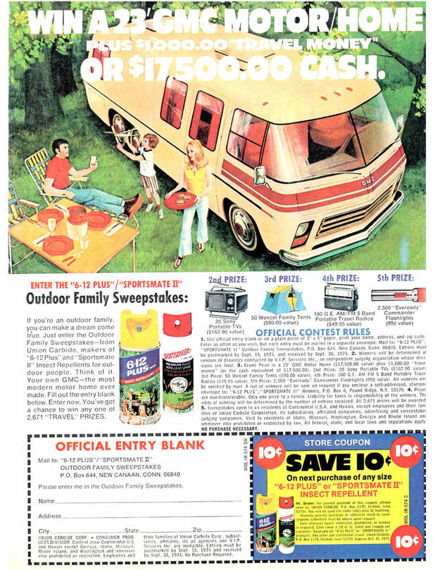 Union Carbide 23' GMC Motorhome Sweepstakes