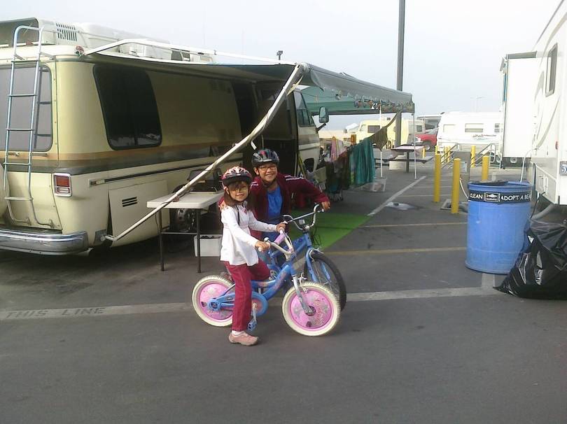 The campsites at Dockweiler State Beach