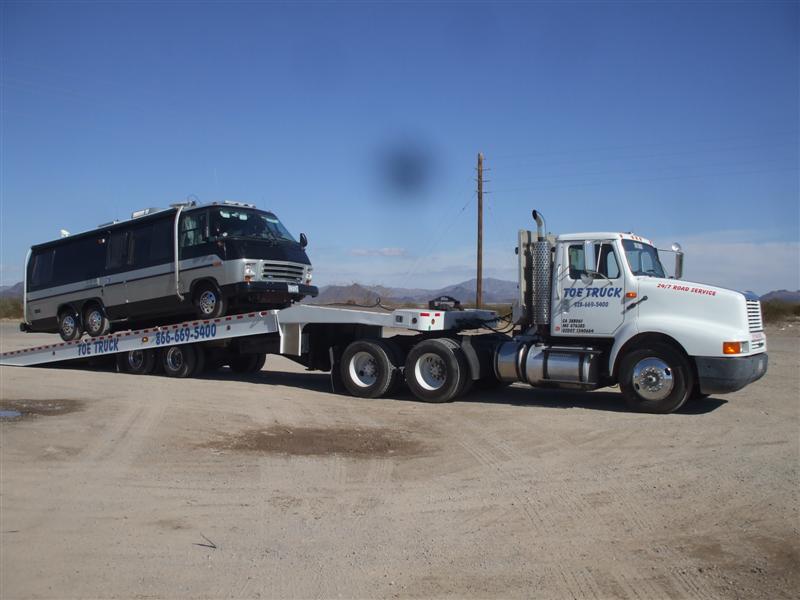 She broke, 25 miles east of Quartzsite, Az.