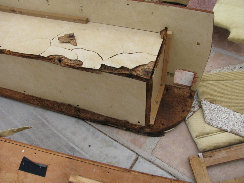 Original furnishings badly water damaged