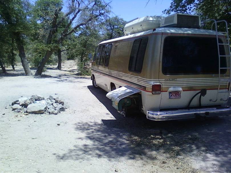 Rustic free camp in the mountains