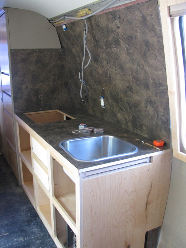 Kitchen counter in place