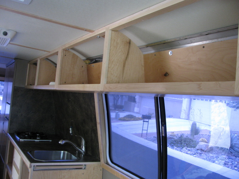Upper cabinets and kitchen installed