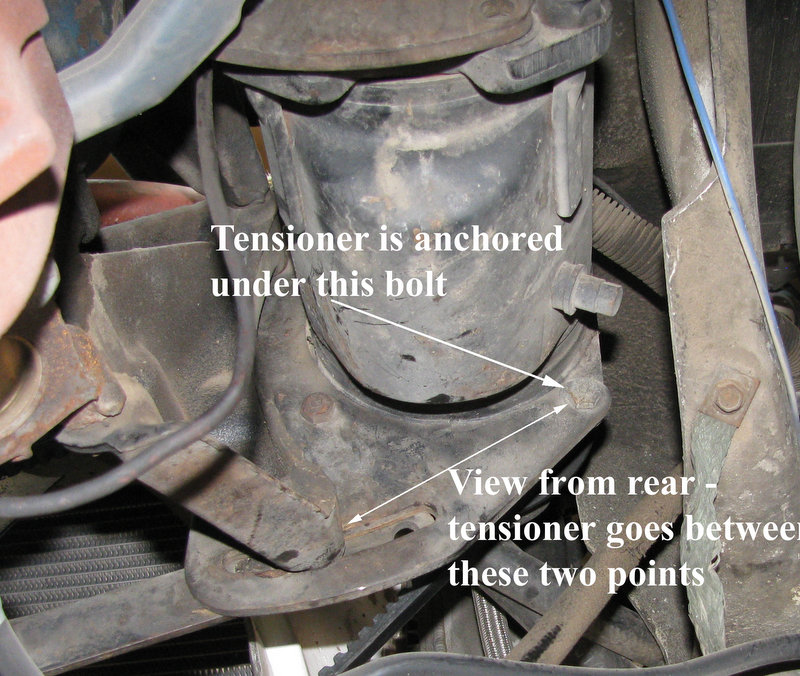 trying to document where A/C belt tensioner is installed