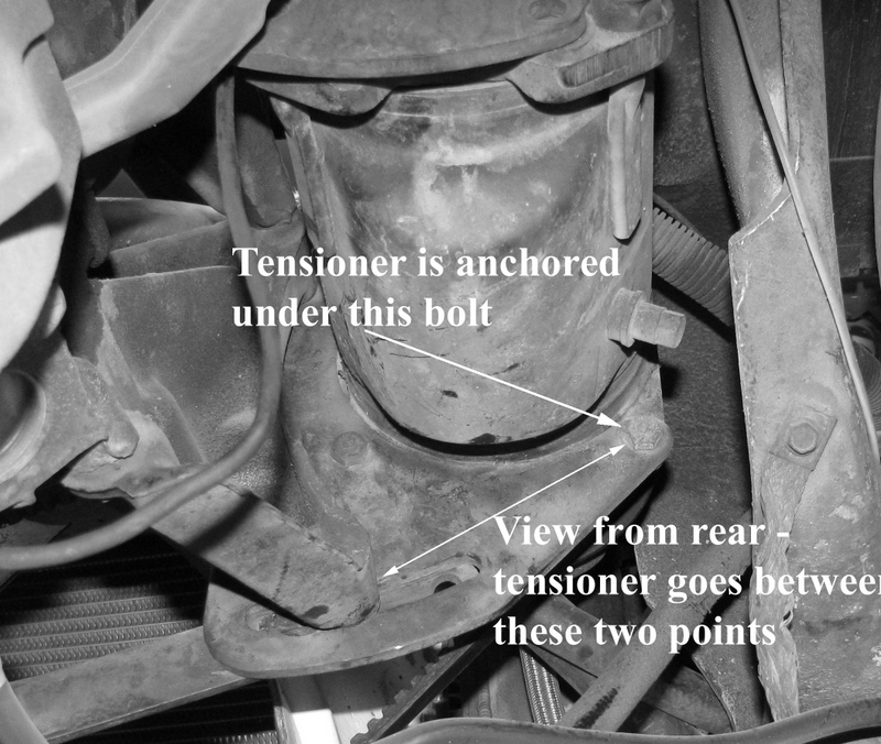 trying to document where A/C belt tensioner is installed