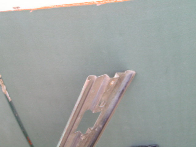 End view of steel portion of rail