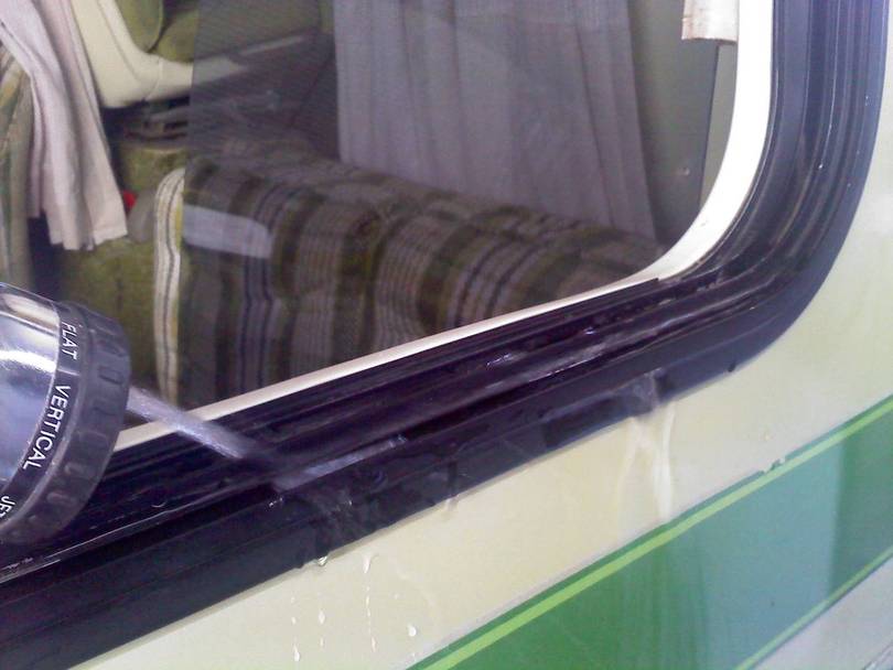 Burrs left in window drain channel