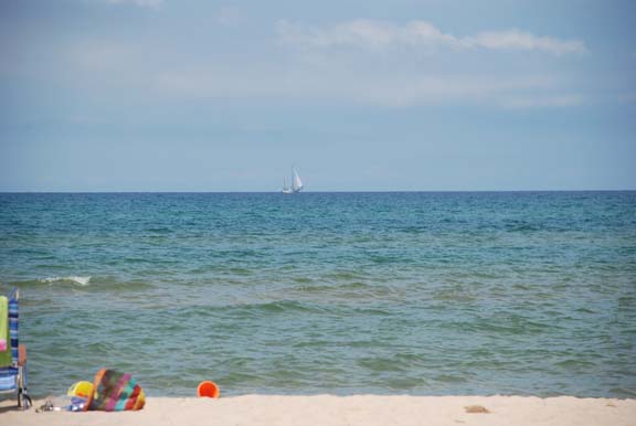 Lake Michigan from the Beach at the dunes