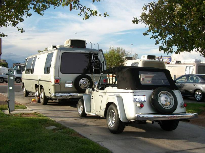 Awesome '48 Jeepster Towed
