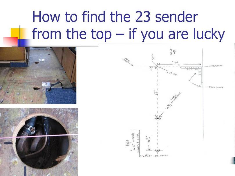 locate gas tank senders on a 23