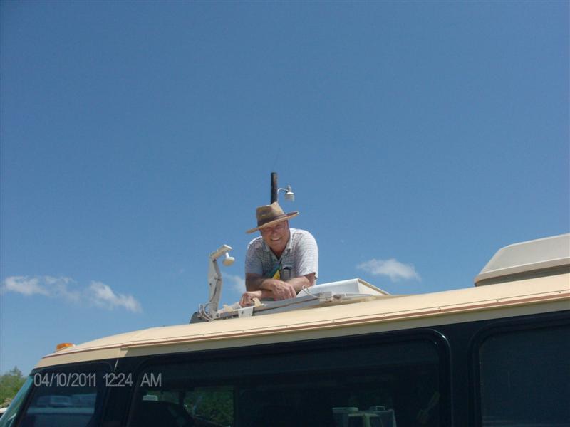 Mr. Henderson on the roof