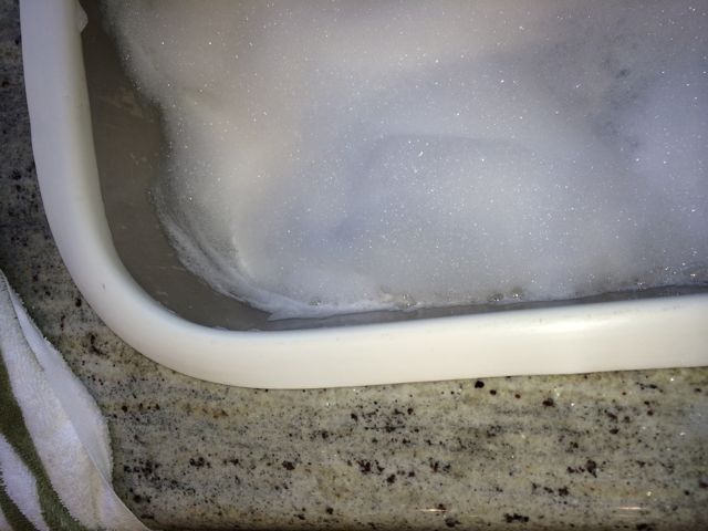 rubber interior window trim soapy water clean