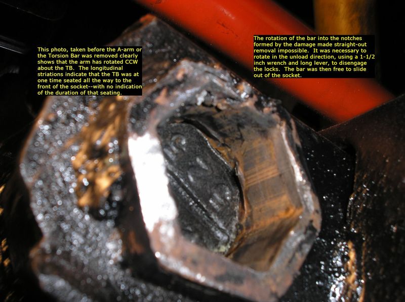Damaged A-arm Torsion Bar Socket