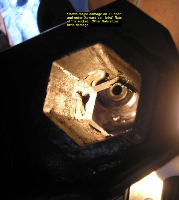 Damaged A-arm Torsion Bar Socket