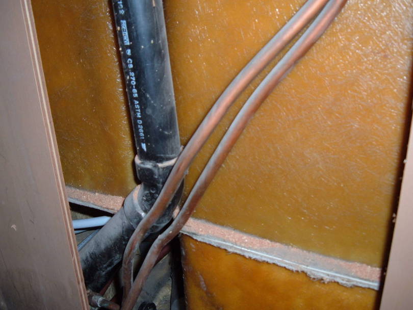 Plumbing behind Fridge and Bath Module