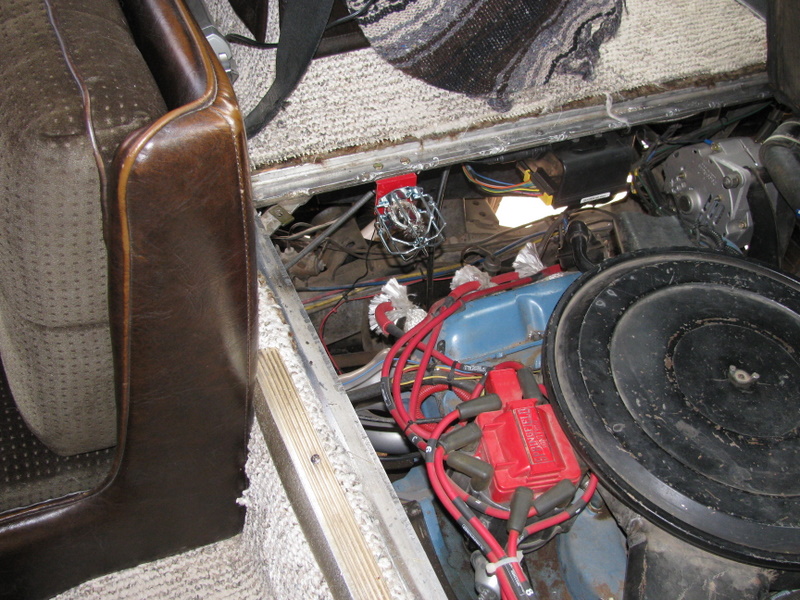 aqueous foam extinguisher installed in engine compartment