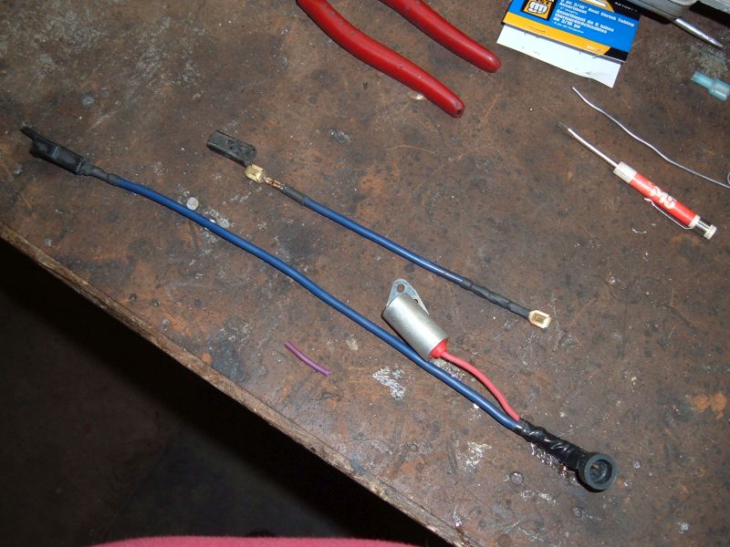 Pigtails ready to install onto relay